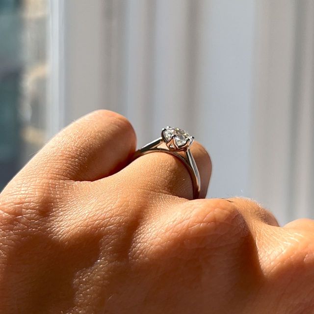 1.30 Carat Round Diamond Solitaire Platinum Engagement Ring - Jemini