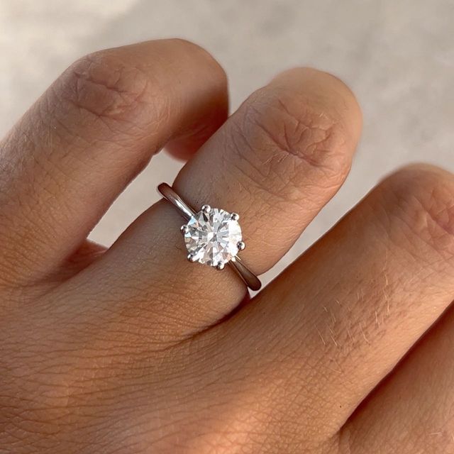 1.30 Carat Round Diamond Solitaire Platinum Engagement Ring - Jemini