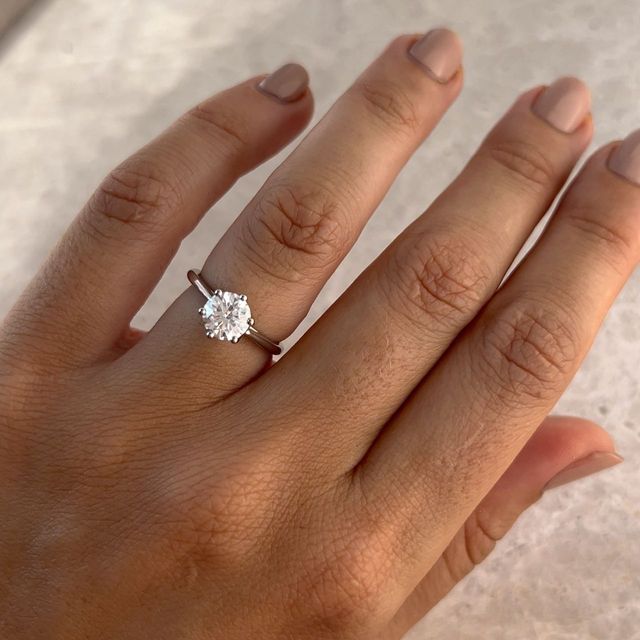 1.30 Carat Round Diamond Solitaire Platinum Engagement Ring - Jemini