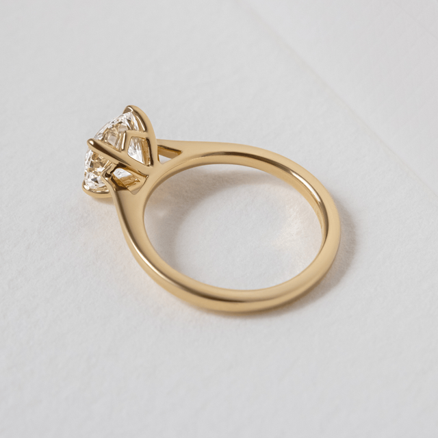 2.00 Carat Round Diamond Solitaire Yellow Gold Engagement Ring - Tulip