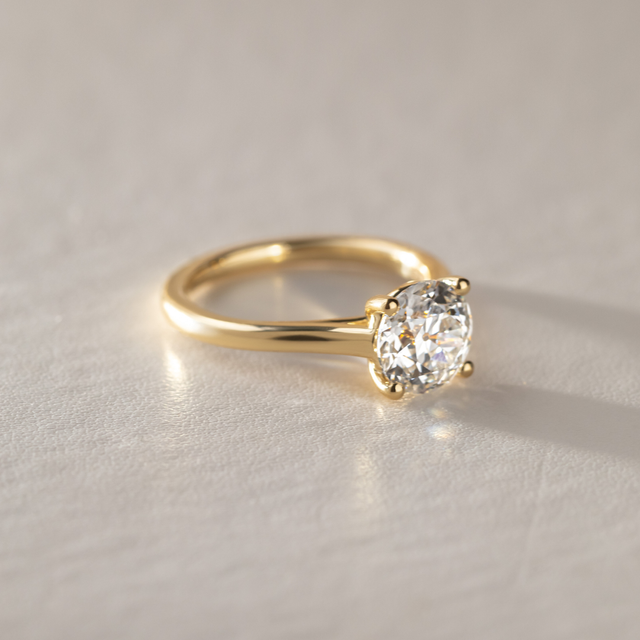2.18 Carat Old European Style Round Diamond Engagement Ring in Yellow Gold - Sura