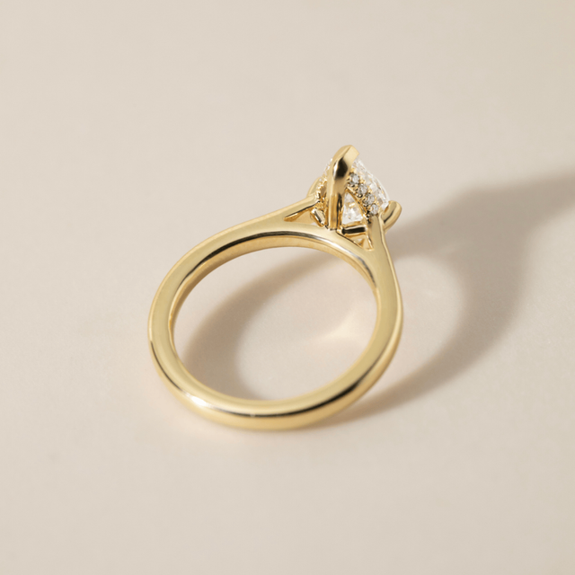 1.50 Carat Marquise Diamond Hidden Halo Engagement Ring In Yellow Gold - Geraldine