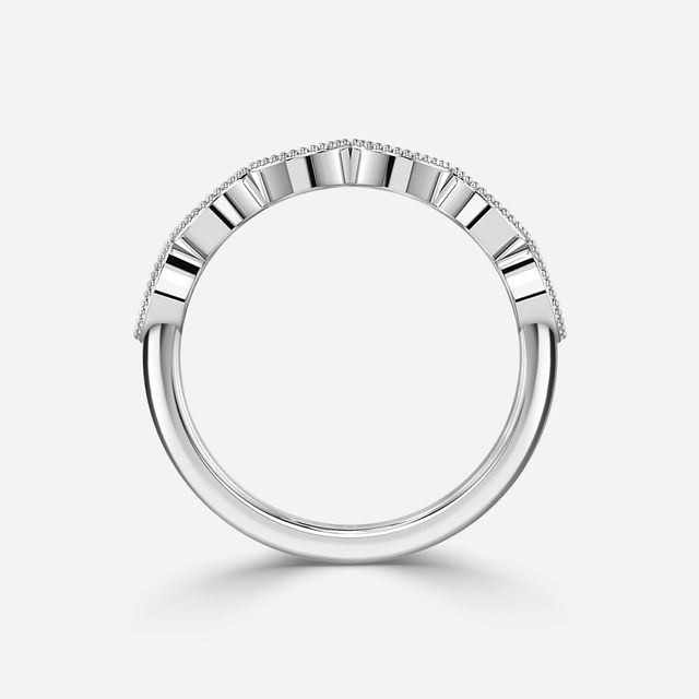 Swift Marquise Diamond Milgrain Platinum Wedding Ring