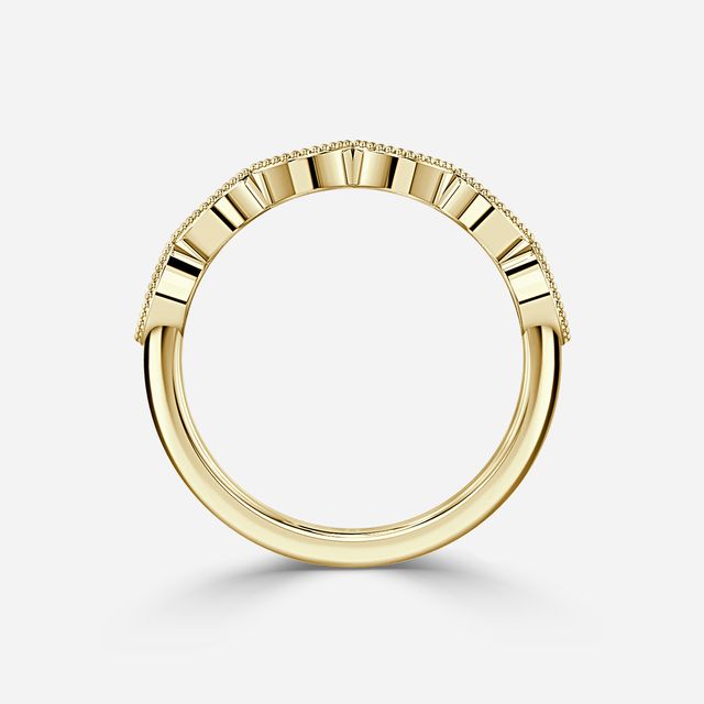 Swift Marquise Diamond Milgrain Yellow Gold Wedding Ring