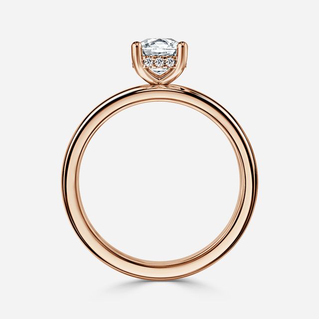 Skye Rose Gold Hidden Halo Engagement Ring