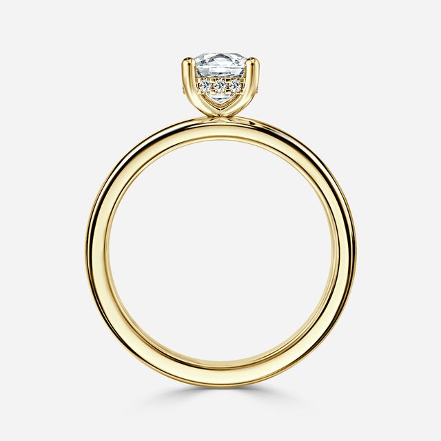 Skye Yellow Gold Hidden Halo Engagement Ring