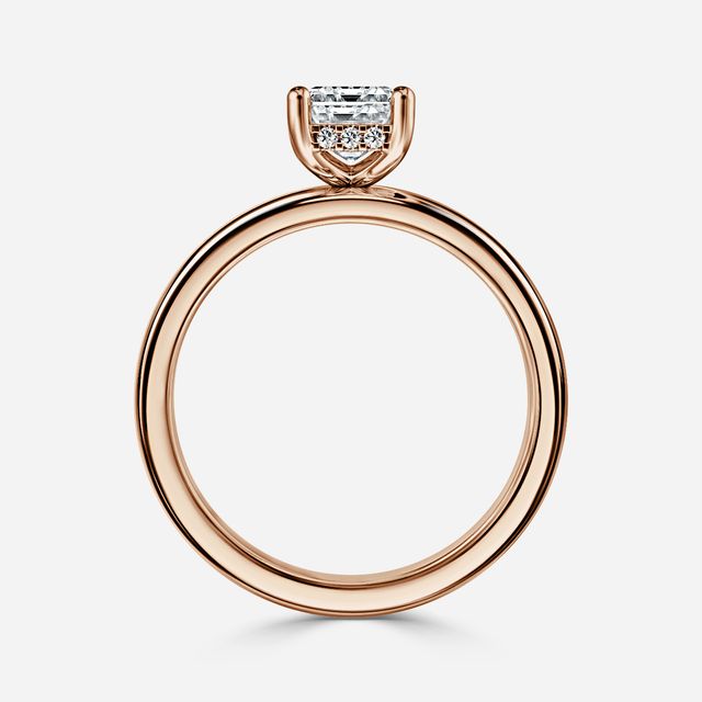 Skye Rose Gold Hidden Halo Engagement Ring