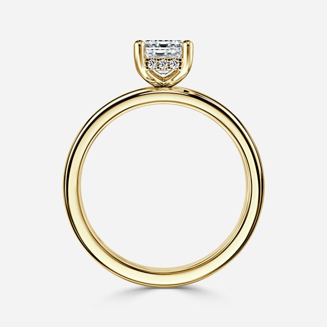 Skye Yellow Gold Hidden Halo Engagement Ring