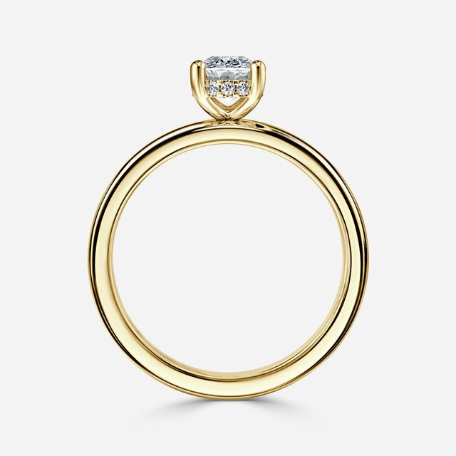 Skye Yellow Gold Hidden Halo Engagement Ring