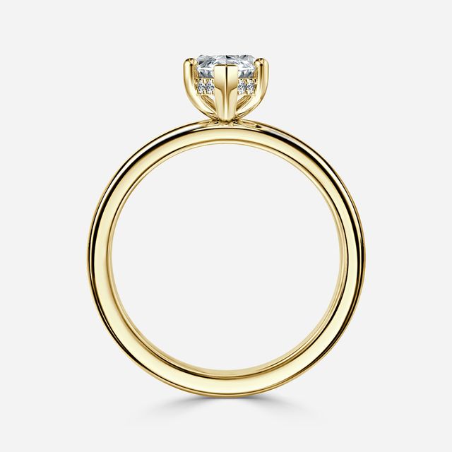 Skye Yellow Gold Hidden Halo Engagement Ring