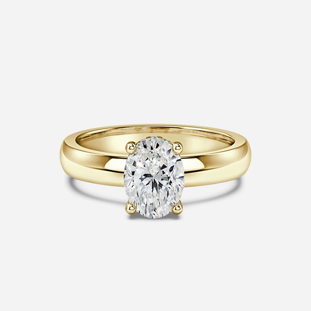 Skye Yellow Gold Hidden Halo Engagement Ring