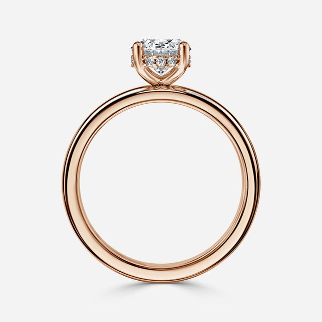 Skye Rose Gold Hidden Halo Engagement Ring
