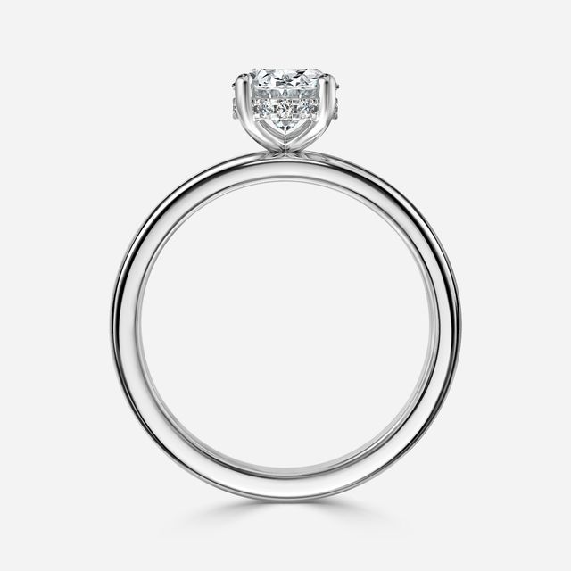 Sky White Gold Hidden Halo Engagement Ring