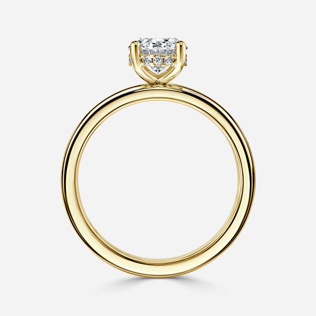 Skye Yellow Gold Hidden Halo Engagement Ring