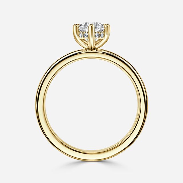 Skye Yellow Gold Hidden Halo Engagement Ring