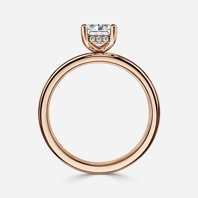 Skye Rose Gold Hidden Halo Engagement Ring