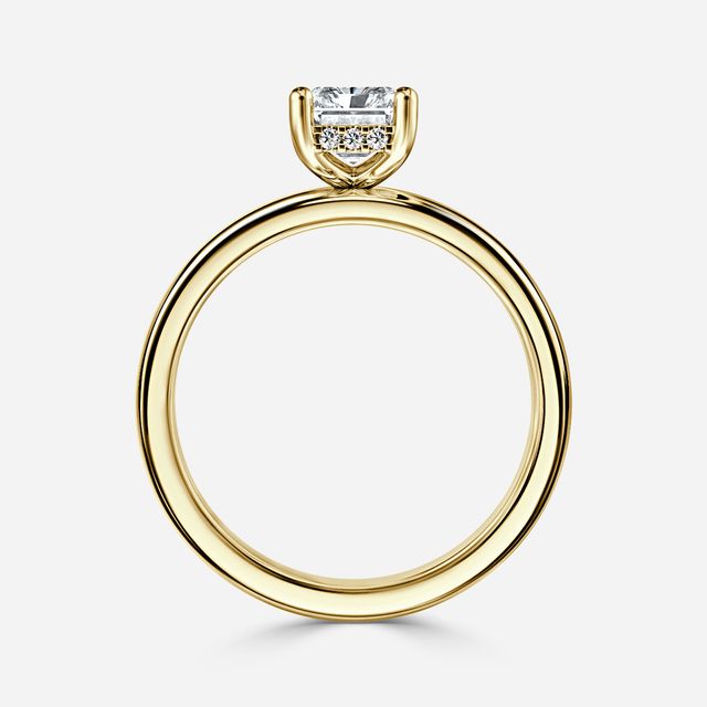 Skye Yellow Gold Hidden Halo Engagement Ring