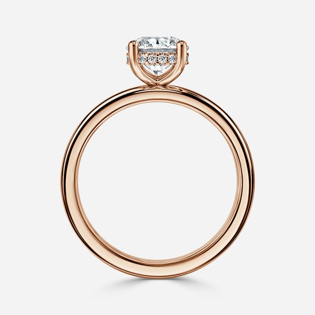 Skye Rose Gold Hidden Halo Engagement Ring