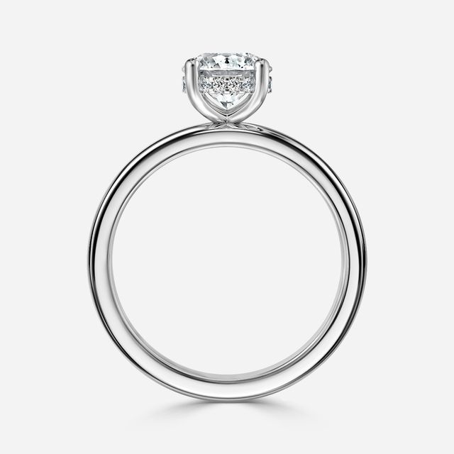 Skye White Gold Hidden Halo Engagement Ring