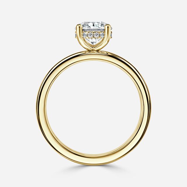 Skye Yellow Gold Hidden Halo Engagement Ring