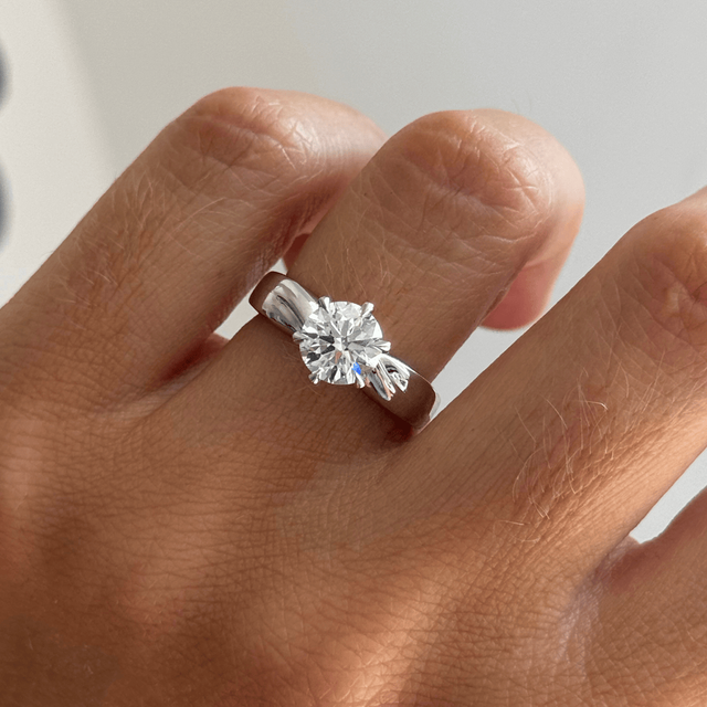 1.50 Carat Round Diamond Solitaire Platinum Engagement Ring - Bespoke Vri