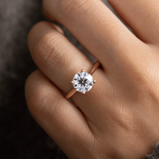 2.18 Carat Old European Style Round Diamond Engagement Ring in Yellow Gold - Sura