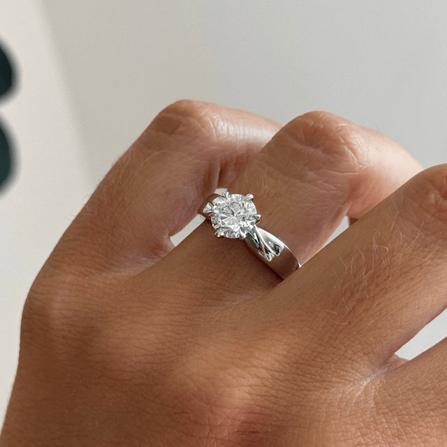 1.50 Carat Round Diamond Solitaire Platinum Engagement Ring - Bespoke Vri