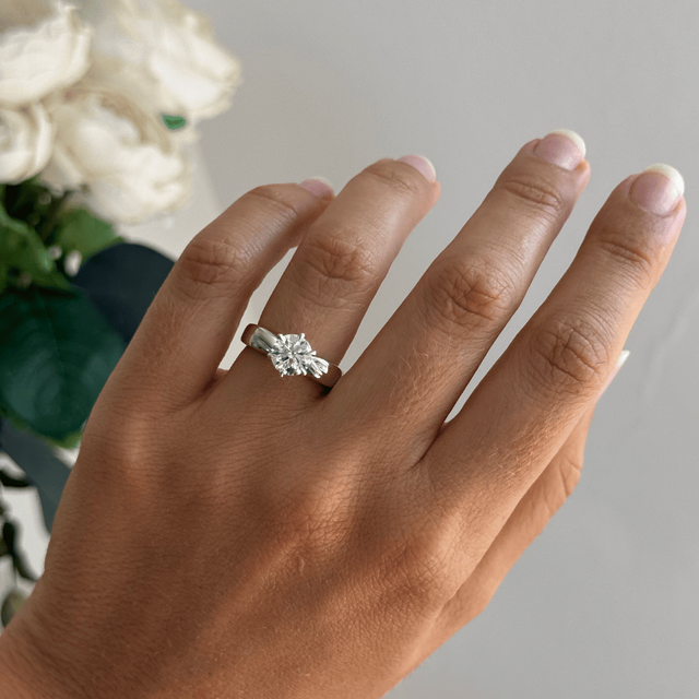 1.50 Carat Round Diamond Solitaire Platinum Engagement Ring - Bespoke Vri