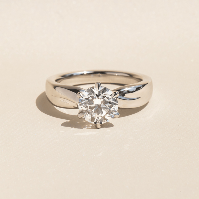 1.50 Carat Round Diamond Solitaire Platinum Engagement Ring - Bespoke Vri