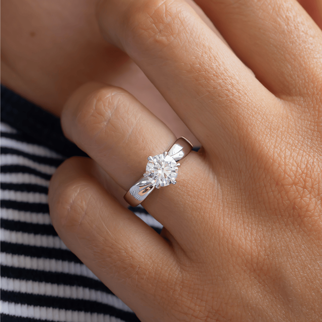 1.50 Carat Round Diamond Solitaire Platinum Engagement Ring - Bespoke Vri
