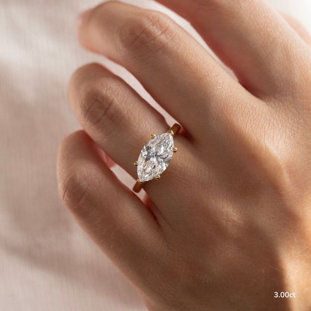 Faith Yellow Gold East-West Solitaire Engagement Ring