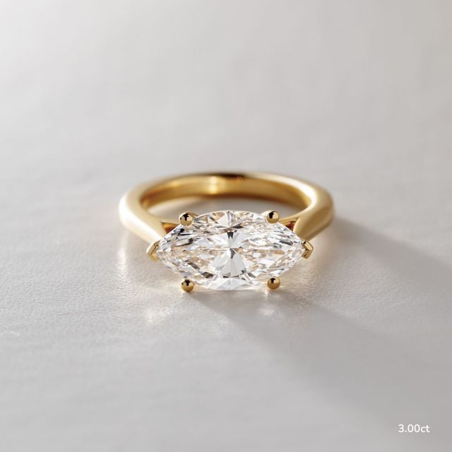 Faith Yellow Gold East-West Solitaire Engagement Ring