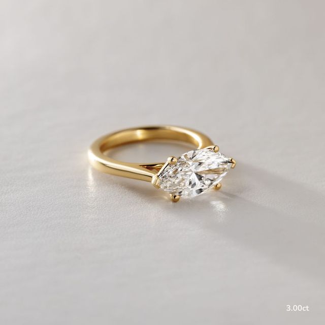 Faith Yellow Gold East-West Solitaire Engagement Ring