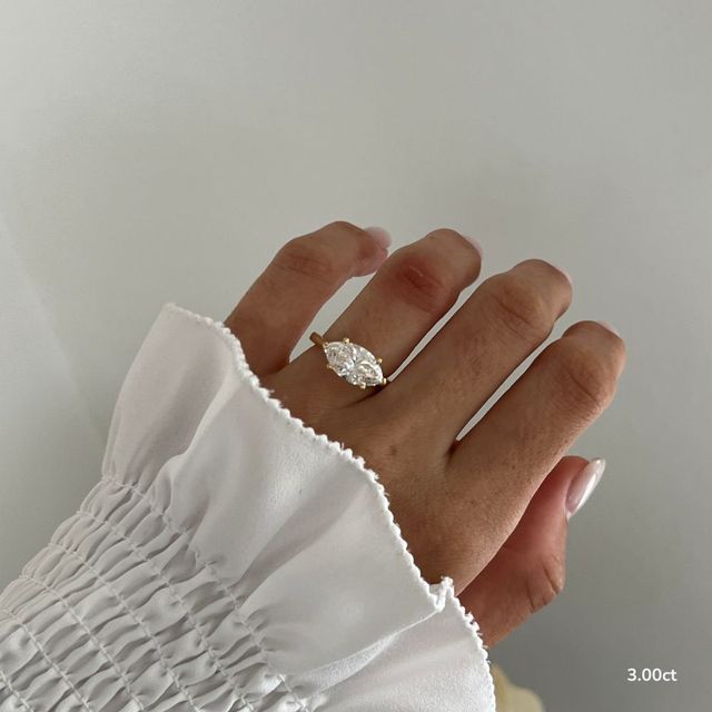 Faith Yellow Gold East-West Solitaire Engagement Ring