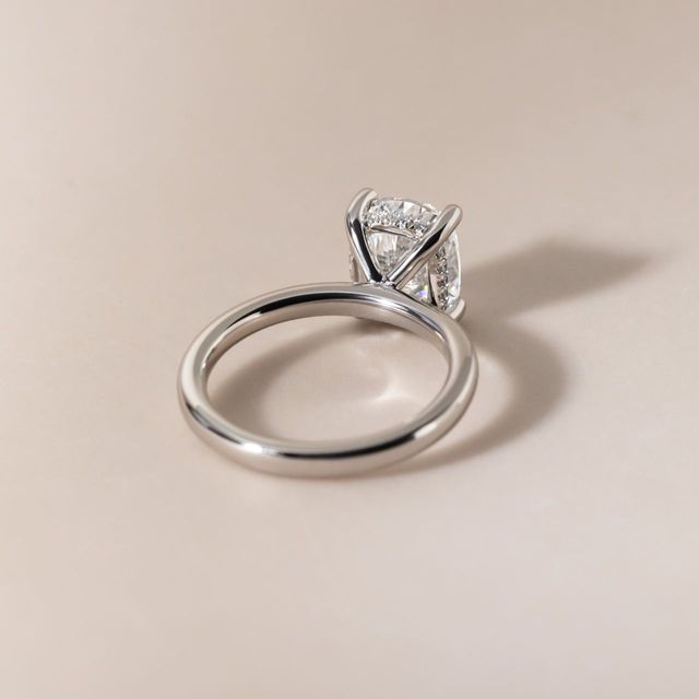 2.67 Carat Lab Grown Elongated Cushion Diamond Hidden Halo Ring In Platinum - Kate