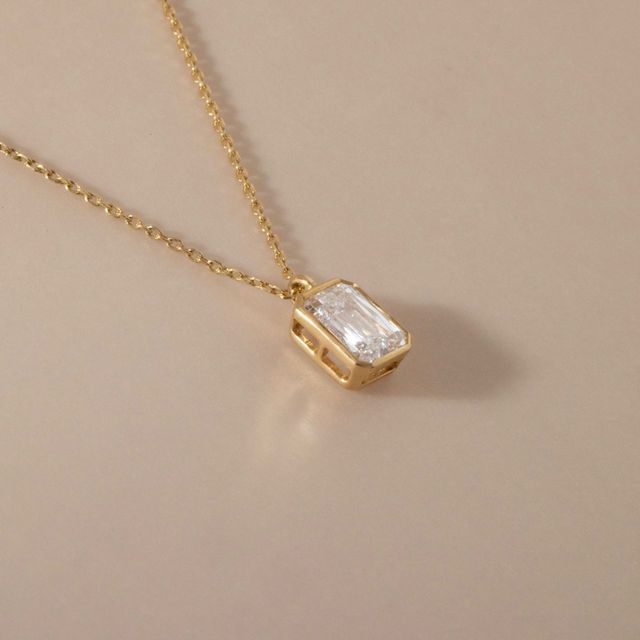 2.01ct Modified Radiant Cut Bezel Pendant in 18k Yellow Gold
