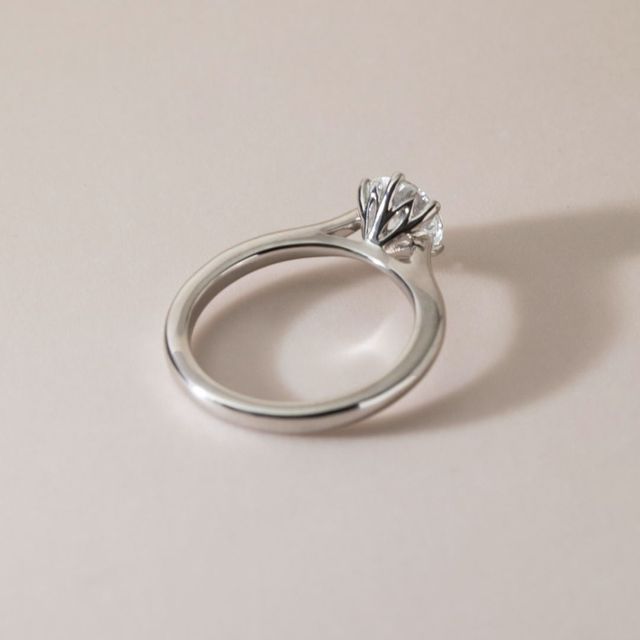 1.30 Carat Round Diamond Six Claw Engagement Ring In Platinum - Jessie