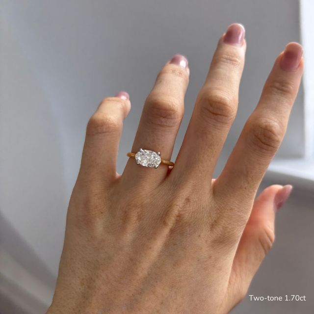 Faith Yellow Gold East-West Unique Engagement Ring