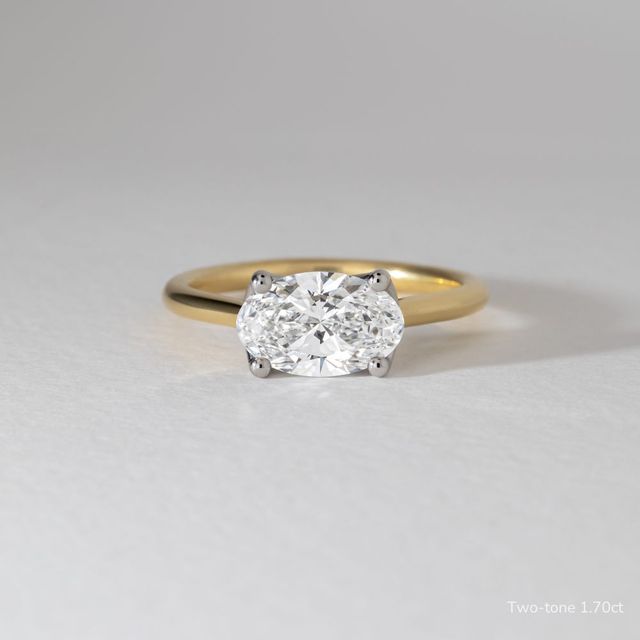 Faith Yellow Gold East-West Unique Engagement Ring