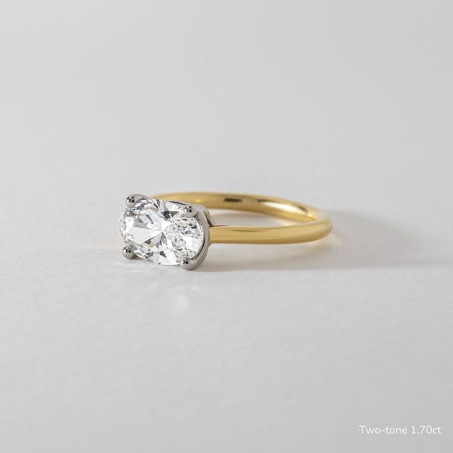Faith Yellow Gold East-West Unique Engagement Ring