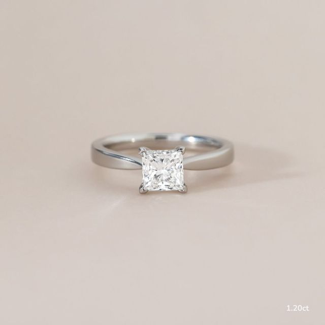 Faith White Gold East-West Solitaire Engagement Ring