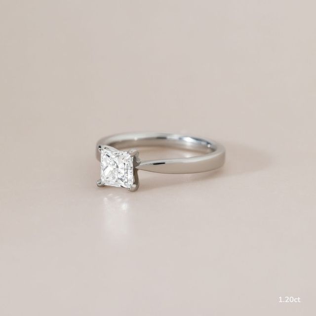 Faith White Gold East-West Solitaire Engagement Ring