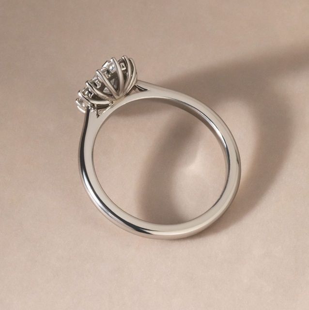 0.70 Carat Natural Marquise Diamond Cluster Engagement Ring in Platinum - Windermere