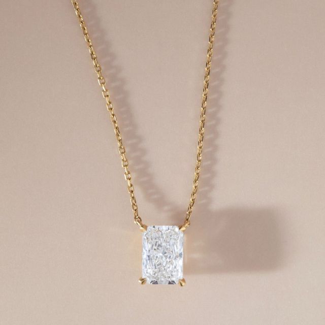 2.79ct Radiant Cut Solitaire Pendant in 18k Yellow Gold - Ariana