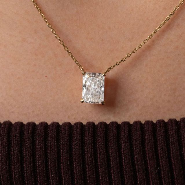 2.79ct Radiant Cut Solitaire Pendant in 18k Yellow Gold - Ariana