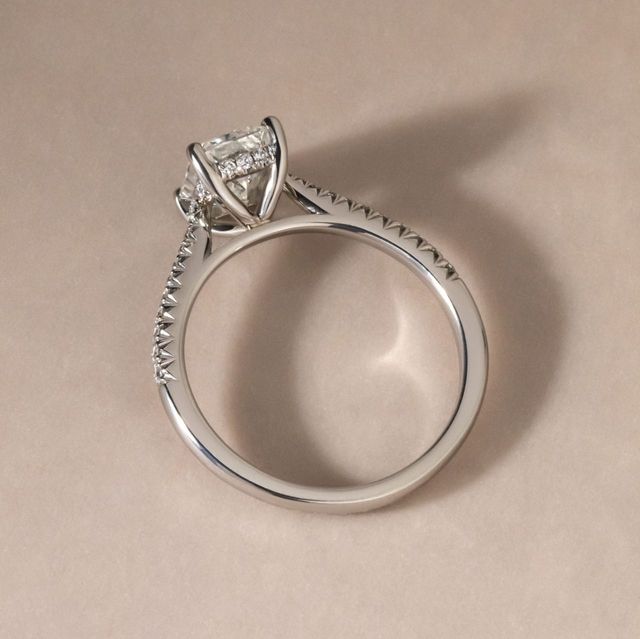 1.50 Carat Natural Radiant Diamond Hidden Halo Engagement Ring in Platinum - Aisha