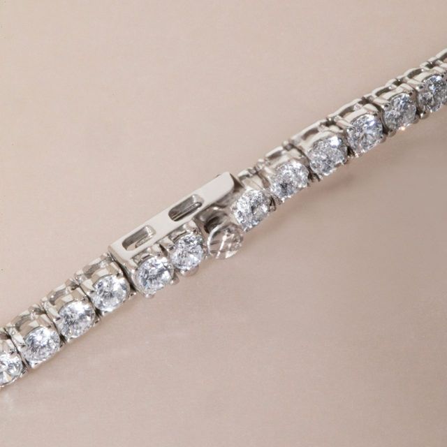 8.50 Carat Lab Grown Diamond Tennis Necklaces in 9K White Gold