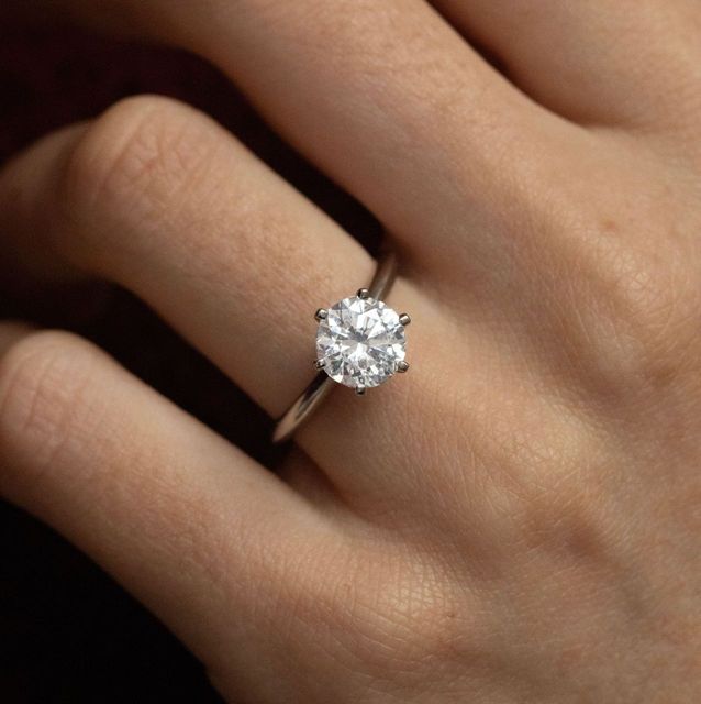 2.01 Carat Natural Round Diamond Solitaire Engagement Ring in Platinum - Favian