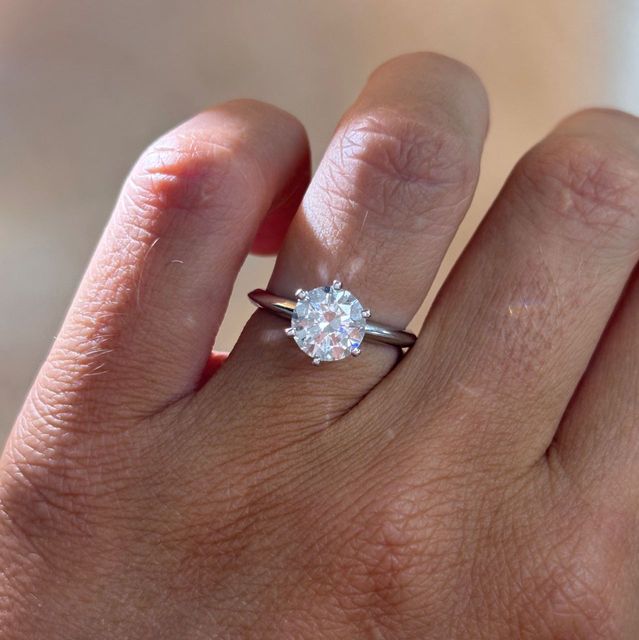 2.01 Carat Natural Round Diamond Solitaire Engagement Ring in Platinum - Favian