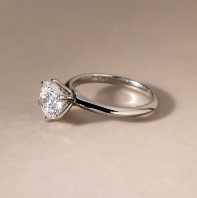 2.01 Carat Natural Round Diamond Solitaire Engagement Ring in Platinum - Favian